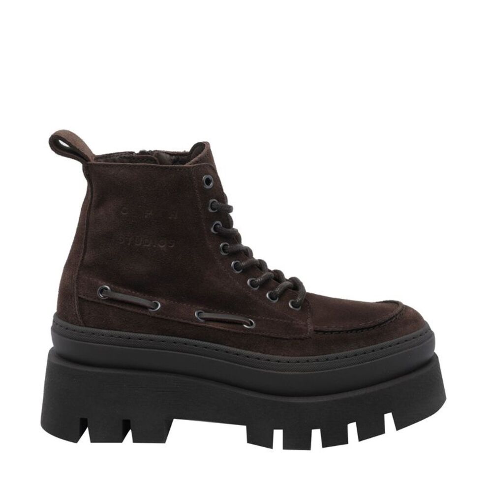 Copenhagen Women Suede Platform Moc-Toe Combat Boots